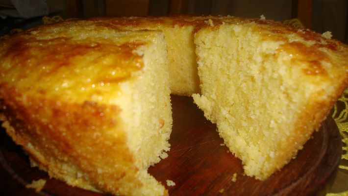 Receita de bolo de milharina cremoso