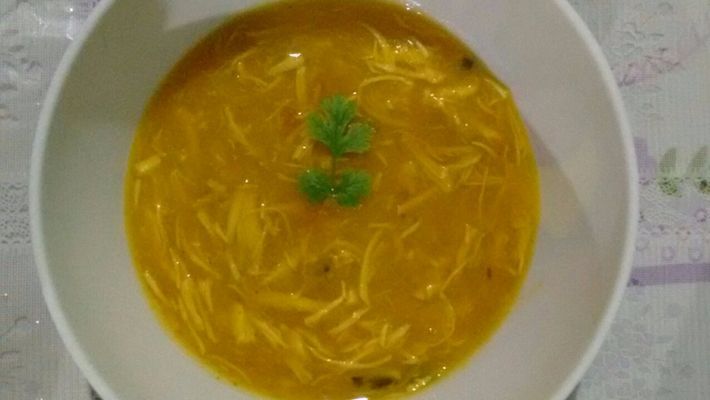 Receita de caldo de frango com mandioca