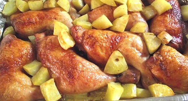 Receita de frango com batatas ao forno