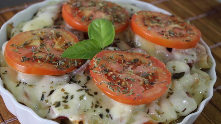 Receita de macarrão sabor pizza,