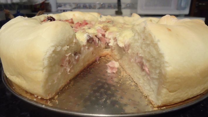 Receita de torta aberta de presunto e queijo