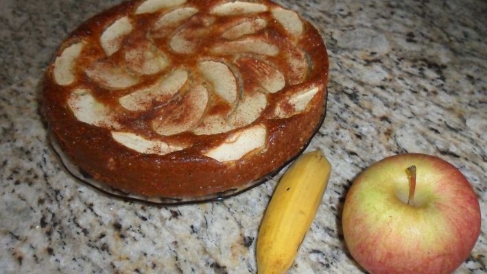 Receita de bolo de banana e maçã