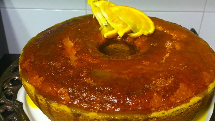 Receita de bolo de laranja com calda de laranja