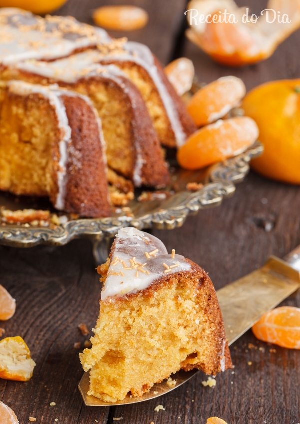 Receita de bolo de mexerica com calda durinha