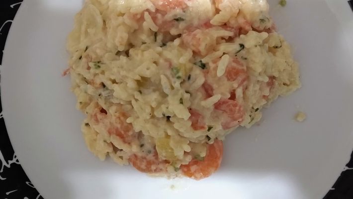 Receita de camarão com arroz de coco