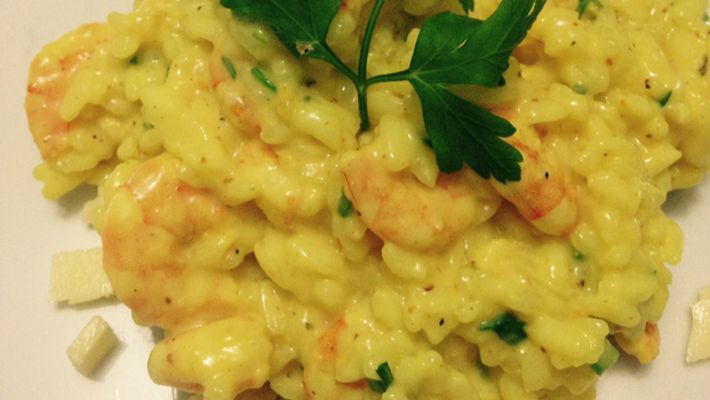 Receita de risoto de camarão com requeijão