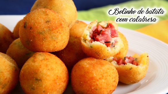 Bolinho de batata com calabresa