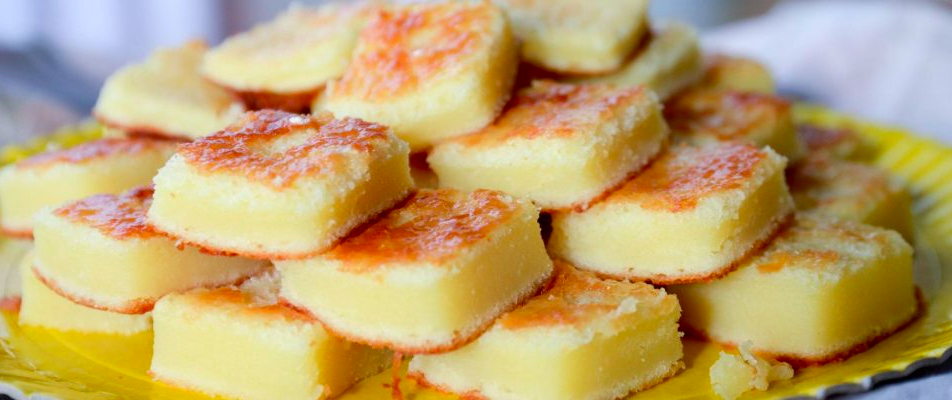 Bolo de queijo minas com leite condensado