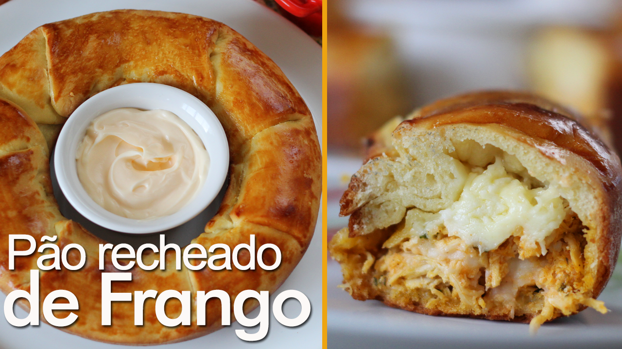 Pão salgado de frango com requeijão cremoso