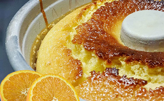 Receita de bolo de laranja super fofo e molhadinho