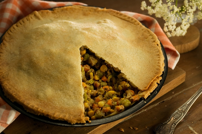 Torta de legumes de patê de sardinha