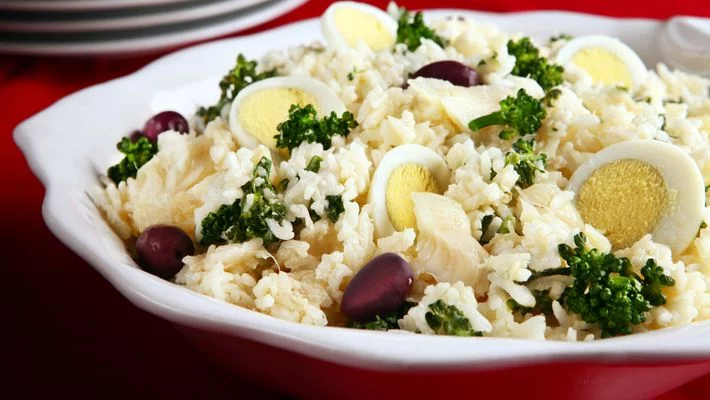 Arroz com bacalhau natalino