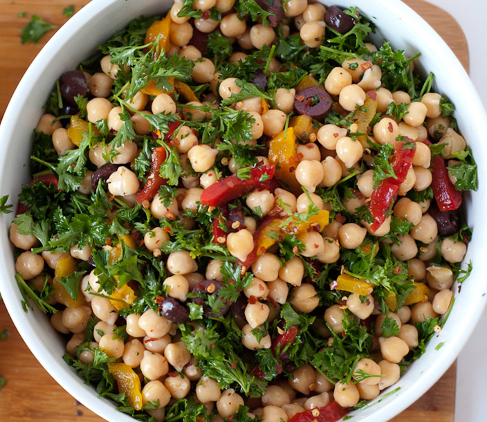 Salada de grão de bico