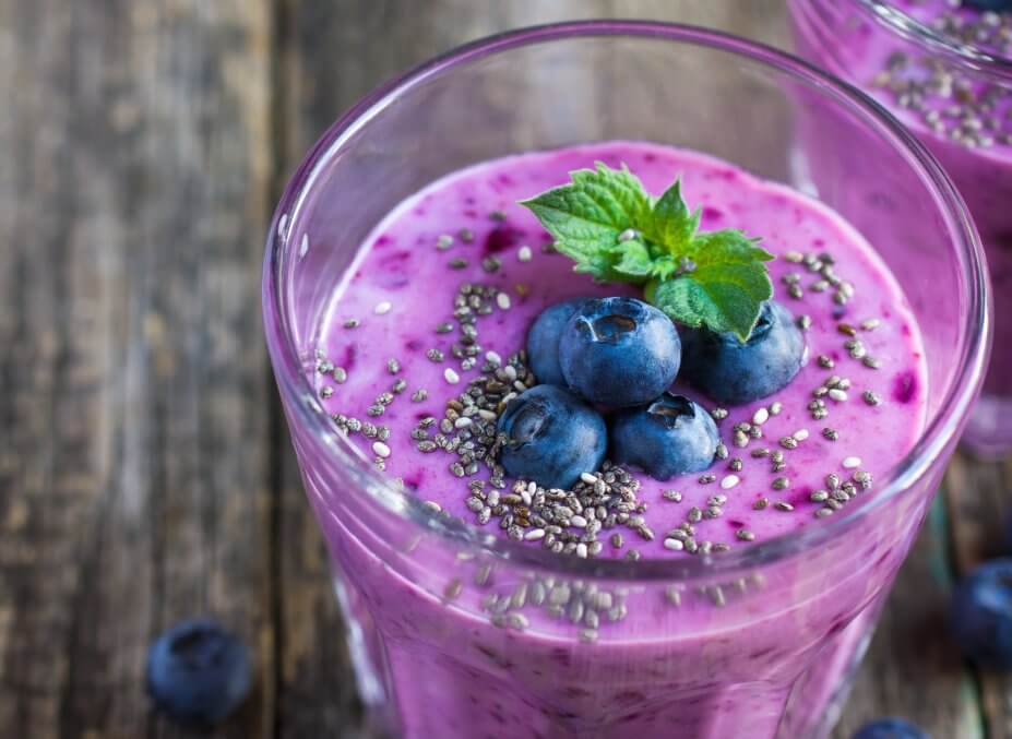 Shake de frutas vermelhas com chia