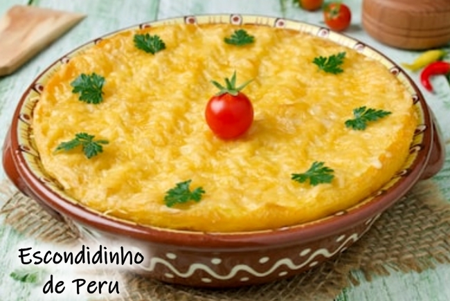 Escondidinho com sobras peru de natal