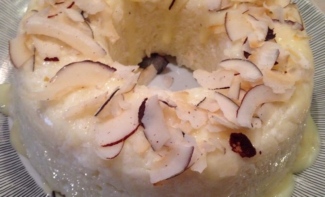 Pudim de tapioca com leite condensado e coco maravilhoso