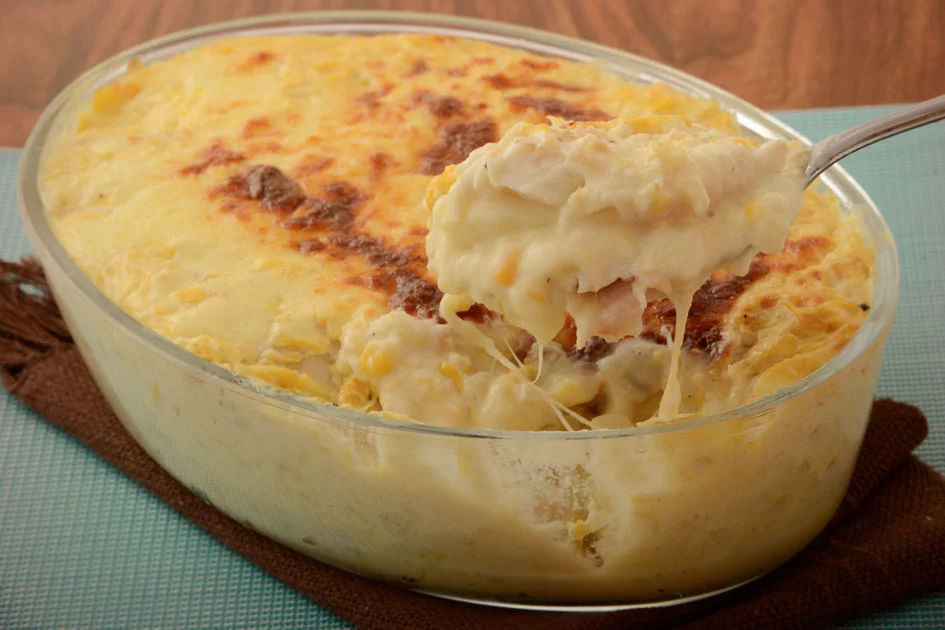 Merluza com creme de milho uma explosão de sabor