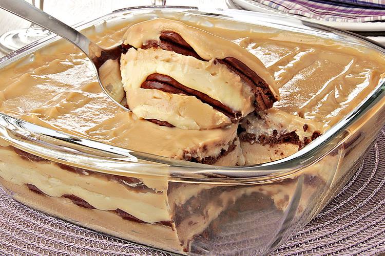 Pavê de doce de leite com chocolate irresistível