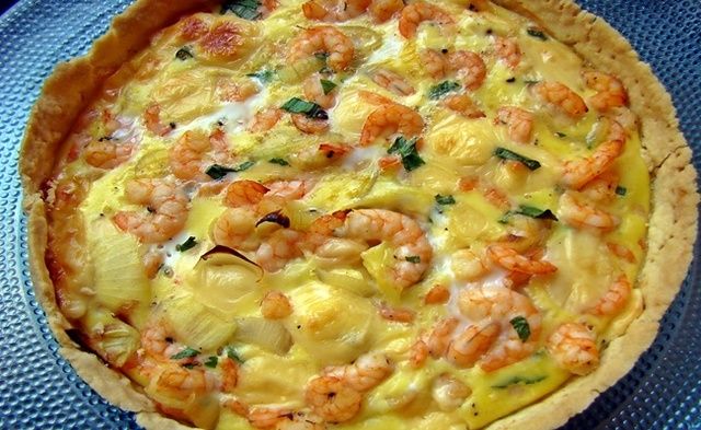 Quiche de camarão delicioso