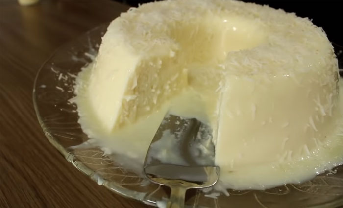 Receita pudim de coco sem forno simples e delicioso