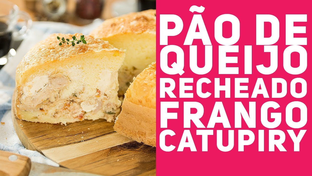 Torta de pão de queijo de frango com catupiry caseiro