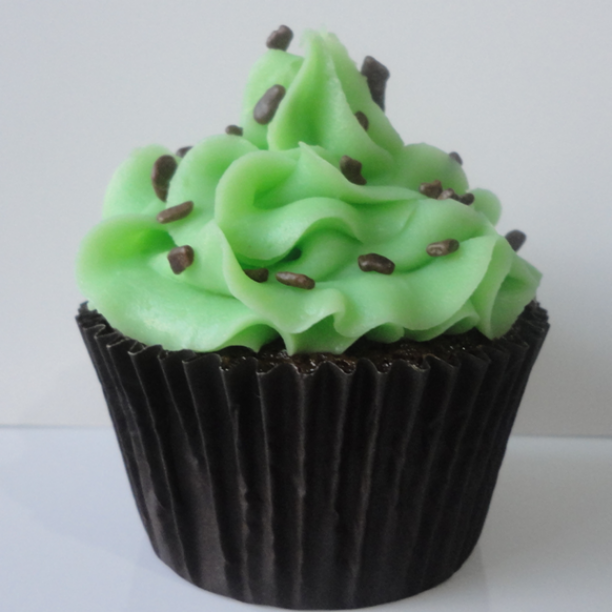 Cupcake de chocolate com menta