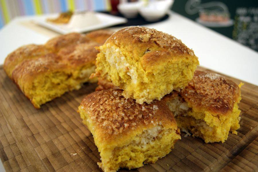 Receita de pão de abobora com coco simples