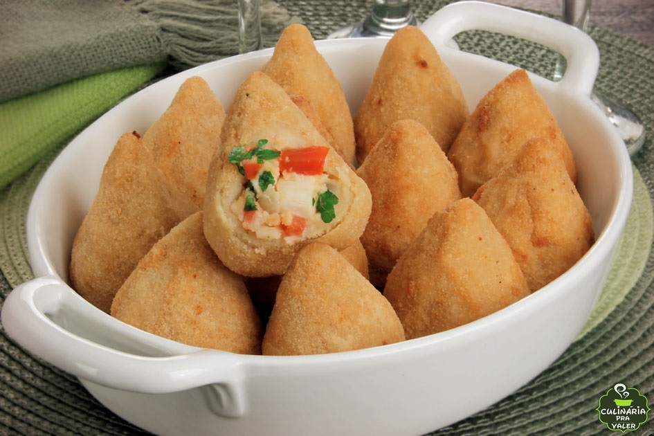 Coxinha de grão de bico com palmito perfeito