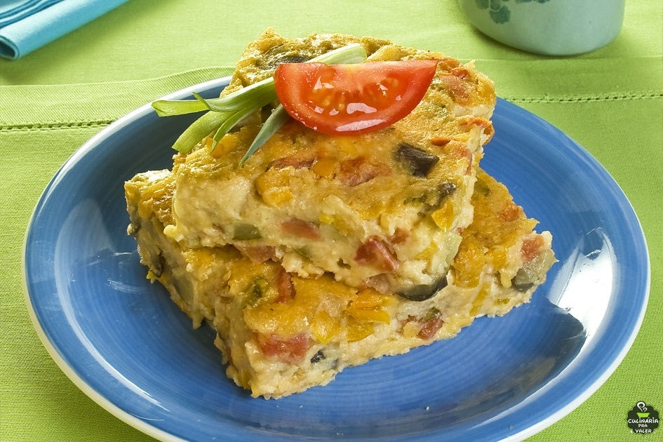 Torta de legumes com aveia saudável e saborosíssima