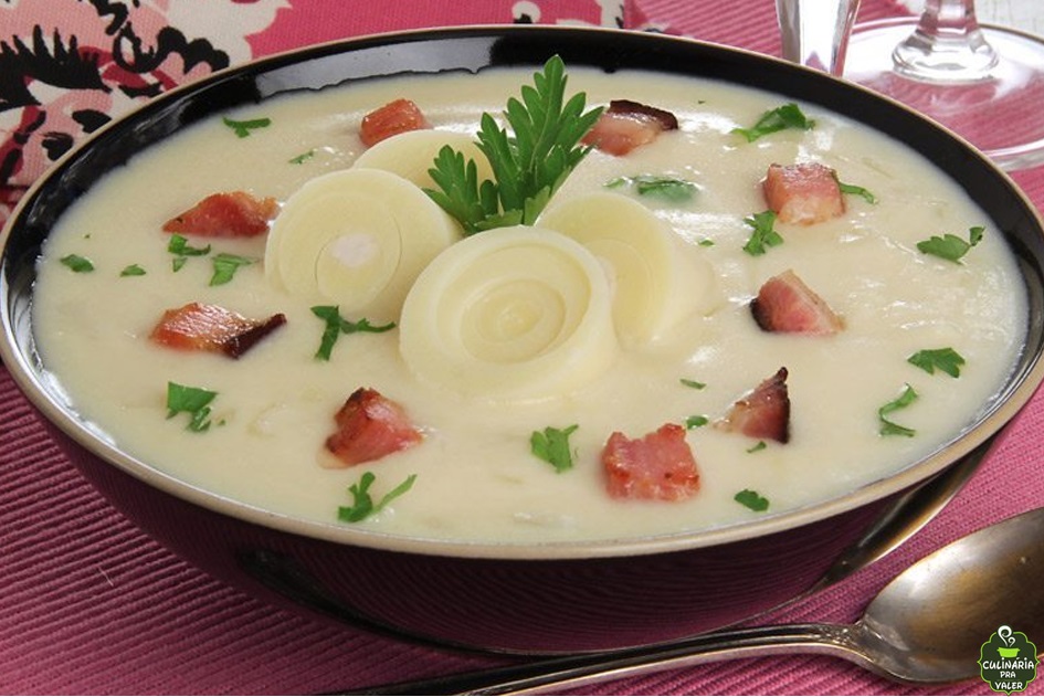 Sopa creme de palmito com bacon muito fácil