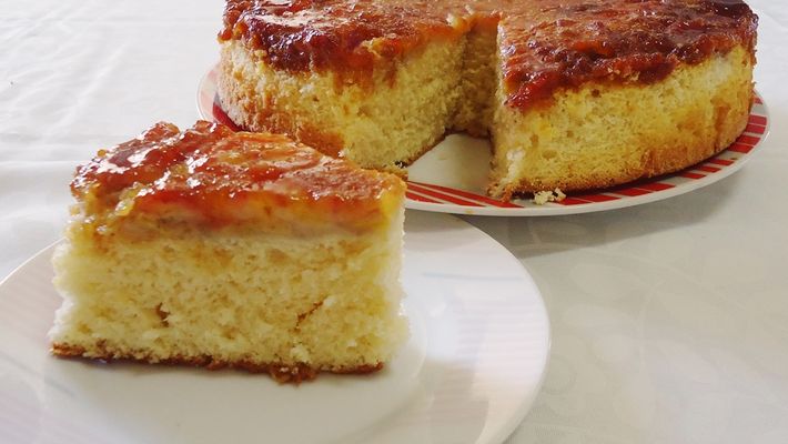 Bolo de banana caramelizado uma delícia