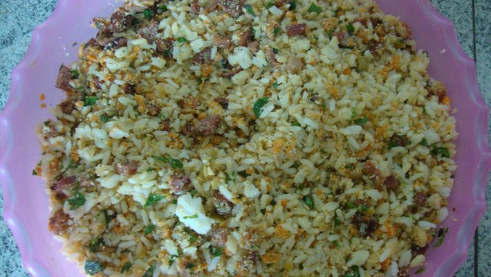 Arroz farofa excelente para churrascos