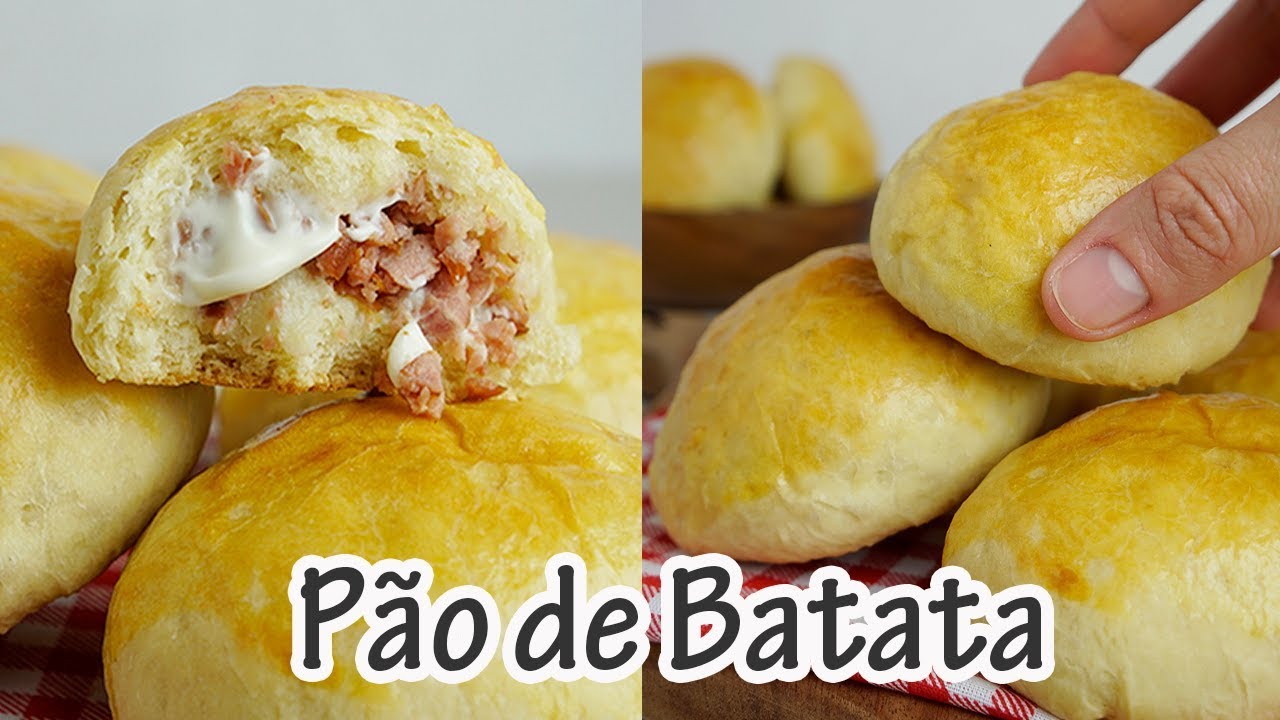 Pão de batata recheado uma delícia