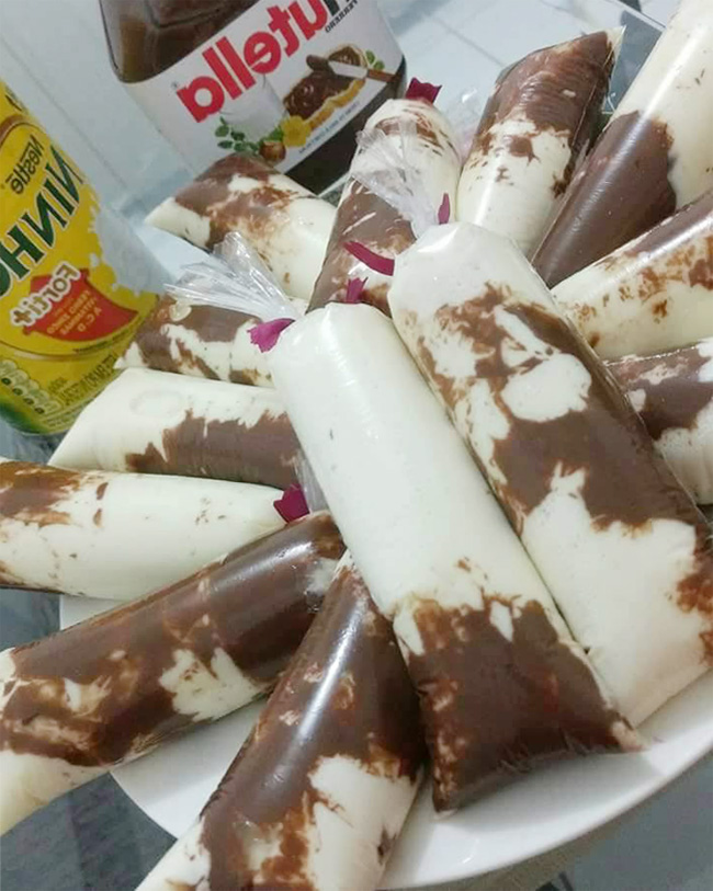 Geladinho de nutella com leite ninho uma delícia